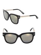 Tom Ford Eyewear Tracy 53mm Mirrored Soft Square Sunglasses