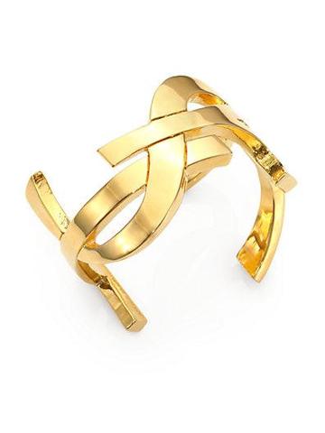 Saint Laurent Signature Bangle Bracelet/goldtone