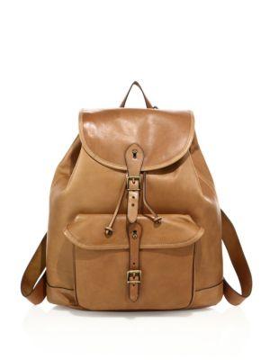 Polo Ralph Lauren Drawstring Leather Backpack
