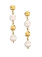 Gurhan Lentil 13mm White Coin Pearl & 22-24k Yellow Gold Drop Earrings