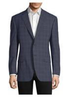 Canali Classic-fit Windowpane Wool Suit Jacket