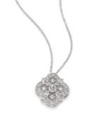 Kwiat Diamond & 18k White Gold Flower Clover Pendant Necklace