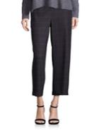 Eileen Fisher Plaid Cropped Wide-leg Pants