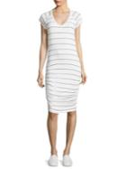 Sundry Stripe Print V-neck Dress