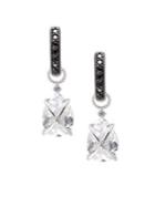 Jude Frances Classic White Topaz, Diamond & 18k White Gold Wrapped Pear Earring Charms