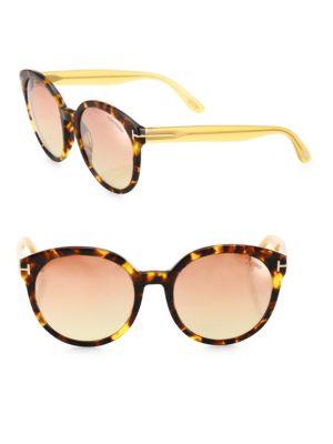 Tom Ford Eyewear Philippa 55mm Mirrored Oversized Round Sunglasses