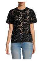 7 For All Mankind Sheer Floral Lace T-shirt