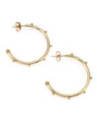 Temple St. Clair 18k Yellow Gold Granulated Hoop Earrings/1.25
