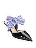 Prada Patent Mules With Bow