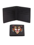 Gucci Leather Billfold Wallet With Angry Tiger
