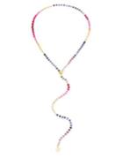 Ron Hami Multicolor Sapphire & 18k Yellow Gold Beaded Lariat Necklace