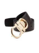 Salvatore Ferragamo Double Gancini Buckle Calfskin Leather Belt