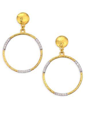 Gurhan 22k Gold & Diamond Openwork Hoop Earrings