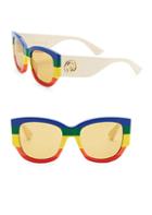 Gucci 51mm Striped Square Sunglasses