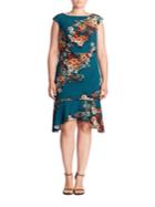 Abs, Plus Size Cutout Floral-print Dress