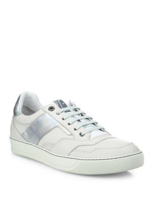 Lanvin Striped Calf Leather Sneakers