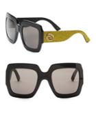 Gucci 54mm Glitter-detail Square Sunglasses