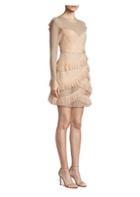 Bcbgmaxazria Long Sleeve Pleated Tulle Mini Dress