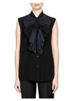 Givenchy Pleated Crepe De Chine Sleeveless Top