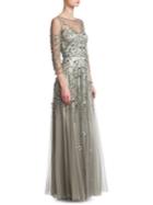 Theia Tulle Embellished Gown