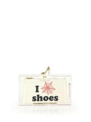 Charlotte Olympia Pandora Love Shoes Multi-pouch Acrylic Clutch