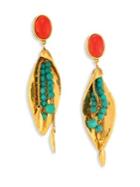 Aurelie Bidermann Monteroso Turquoise Clip-on Drop Earrings