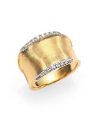 Marco Bicego Lunaria Diamond & 18k Yellow Gold Band Ring