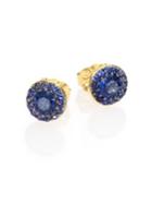 Ila Ceylon Lettice Blue Sapphire & 14k Yellow Gold Stud Earrings