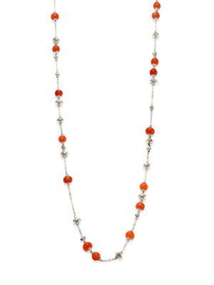 John Hardy Bamboo Peach Moonstone & Sterling Silver Sautoir Necklace/36