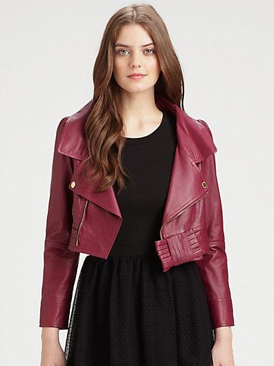 Red Valentino Cropped Leather Jacket