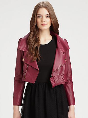Red Valentino Cropped Leather Jacket