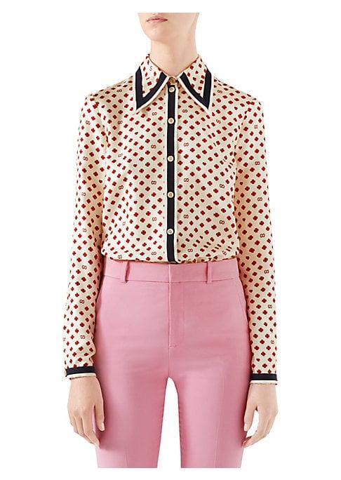 Gucci Silk Twill Button-front Blouse