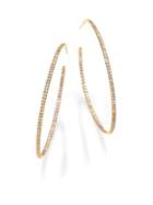 Roberto Coin Diamond & 18k Gold Inside-outside Hoop Earrings/2.25