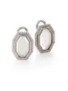 Judith Ripka Modern Deco Mother-of-pearl & Sterling Silver Octagon Doublet Earrings