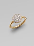 John Hardy Pav&eacute; Diamond 18k Gold Bamboo Ring