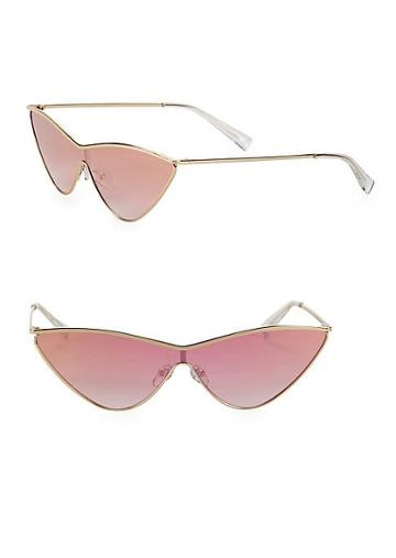 Le Specs Luxe Adam Selman X Le Spec Luxe The Fugitive Gold & Pink Mirrored Sunglasses