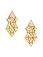 Marina B Triangoli Diamond Pave & 18k Yellow Gold Chandelier Earrings