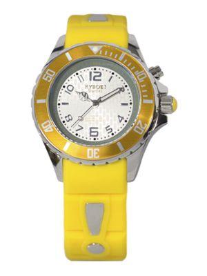 Kyboe Power Yellow Silicone & Stainless Steel Strap Watch/40mm