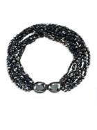 Kenneth Jay Lane Faceted Jet Bead Multi-row Necklace