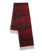 Hickey Freeman Ombre Exploded Plaid Cashmere Scarf