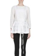 Givenchy Toggle-waist Cotton & Silk Peasant Blouse