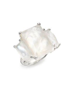 Ippolita Rock Candy Mother-of-pearl, Clear Quartz & Sterling Silver Three-stone Ring