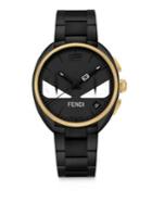 Fendi Momento Fendi Bug Black & Goltone Stainless Steel Bracelet Watch