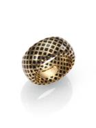 Gucci Diamantissima 18k Yellow Gold & Enamel Ring