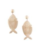 Rebecca De Ravenel Caspia Wood & Glass Large Fish Drop Earrings