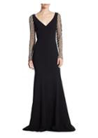 Theia Faux-pearl Beaded Gown