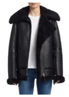 Acne Studios Shearling-trimmed Leather Biker Jacket