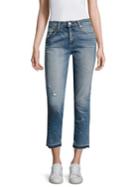 Amo Babe High-rise Distressed Straight Jeans