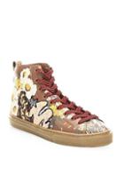 Coach Floral Leather High-top Sneakers