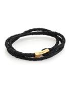 Miansai Brass Braided Leather Wrap Bracelet